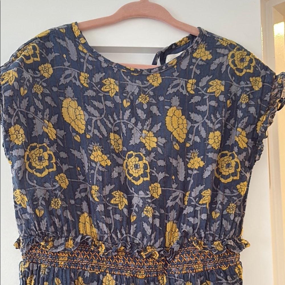 Floral Kids One Piece in Blue and Yellow